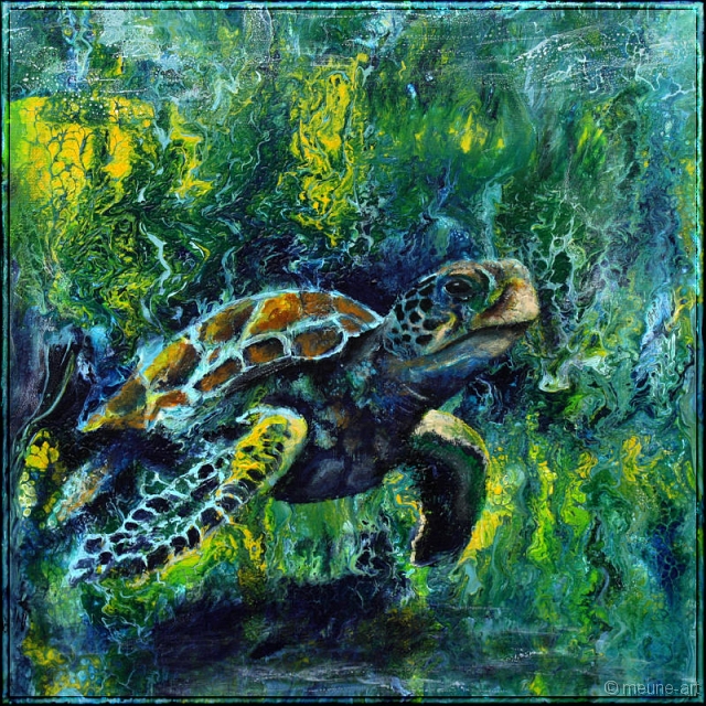 Ruhe im Panzer Acryl Misch-Fließtechnik auf Leinwand; 40 x 40 cm;
verkauft, als Leinwanddruck erhältlich